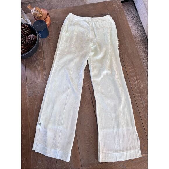HELLESSY Floral Print Satin Pants in Mint Green Size 4 - Picture 6 of 10